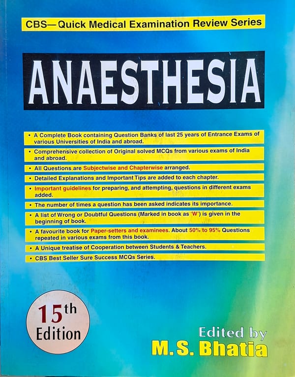Cover of CBS Quick Medical Examination Review Series: Anaesthesia