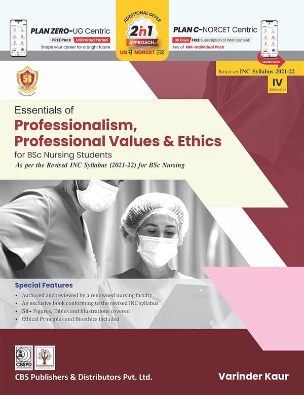 Cover of Essentials of Professionalism, Professional Values & Ethics for BSc Nursing Students