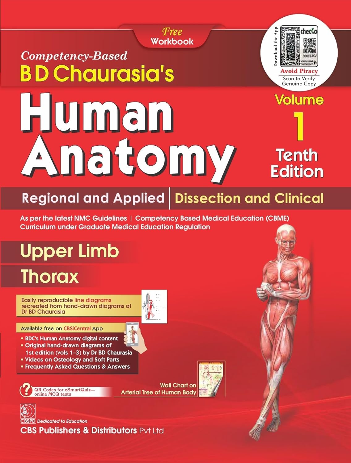 Cover of BD Chaurasia's Human Anatomy Vol 1: Upper Limb and Thorax