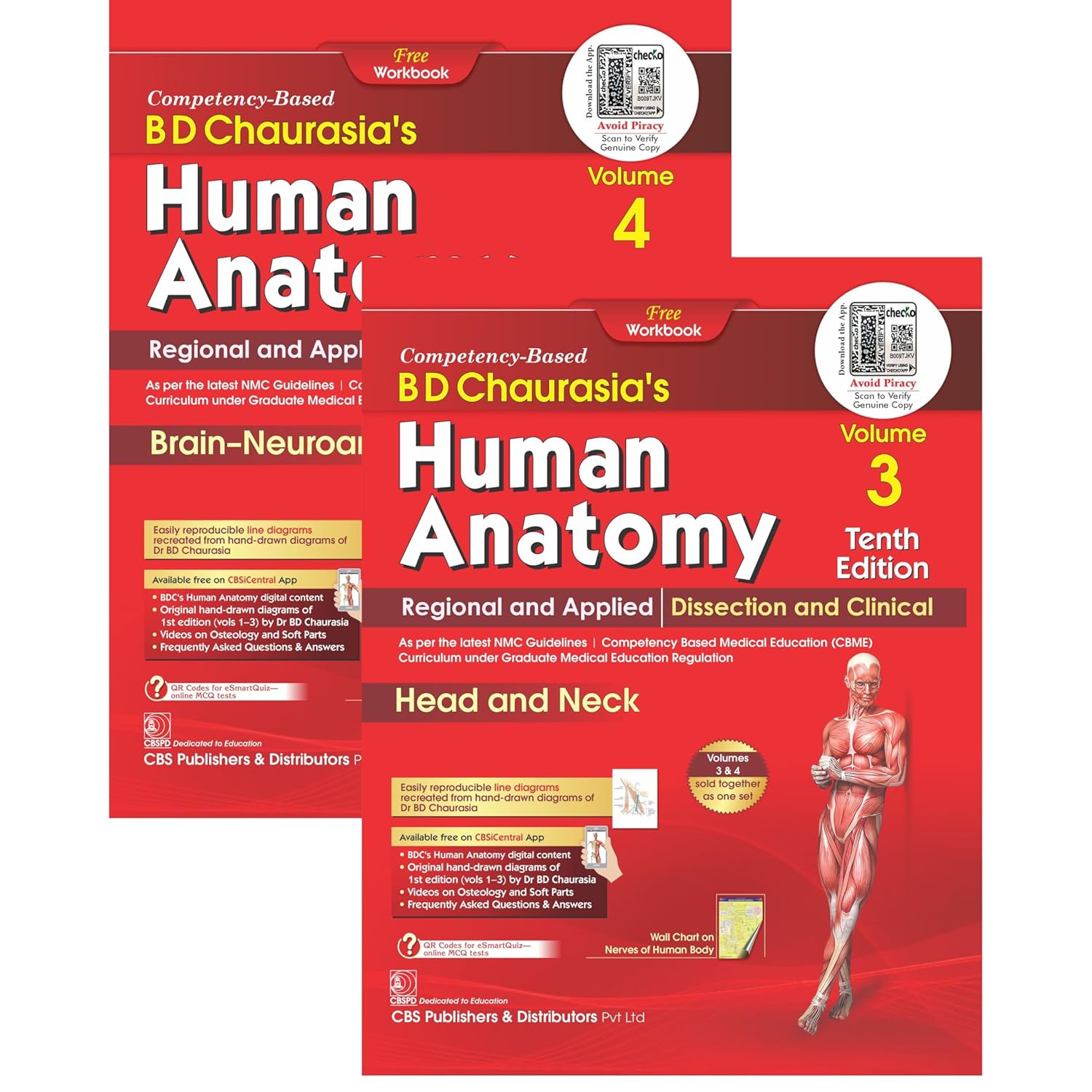 Cover of BD Chaurasia's Human Anatomy Vol 3&4: Head and Neck, Brain-Neuroanatomy